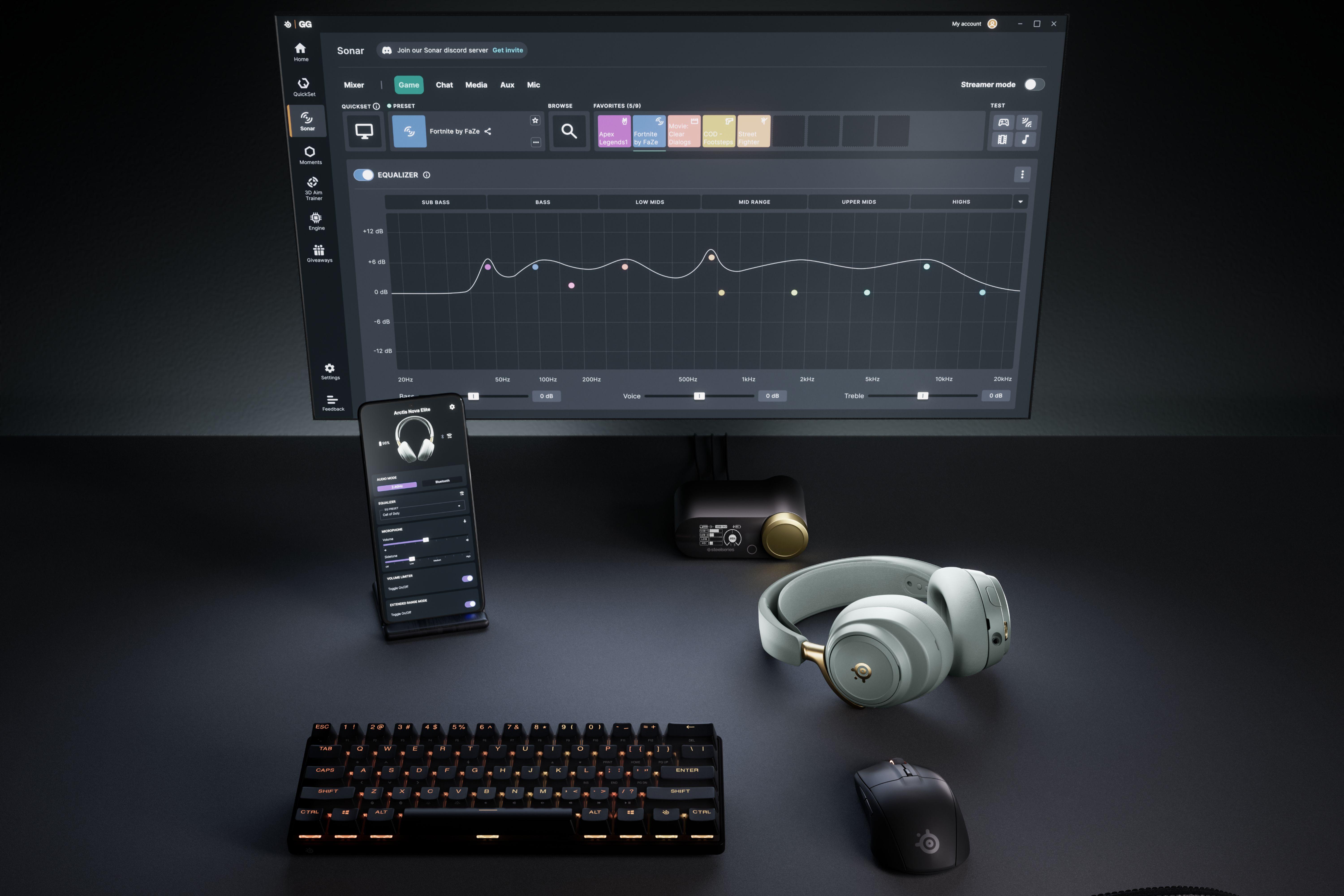 SteelSeries Arctis Nova Elite可同步最多4個音源。