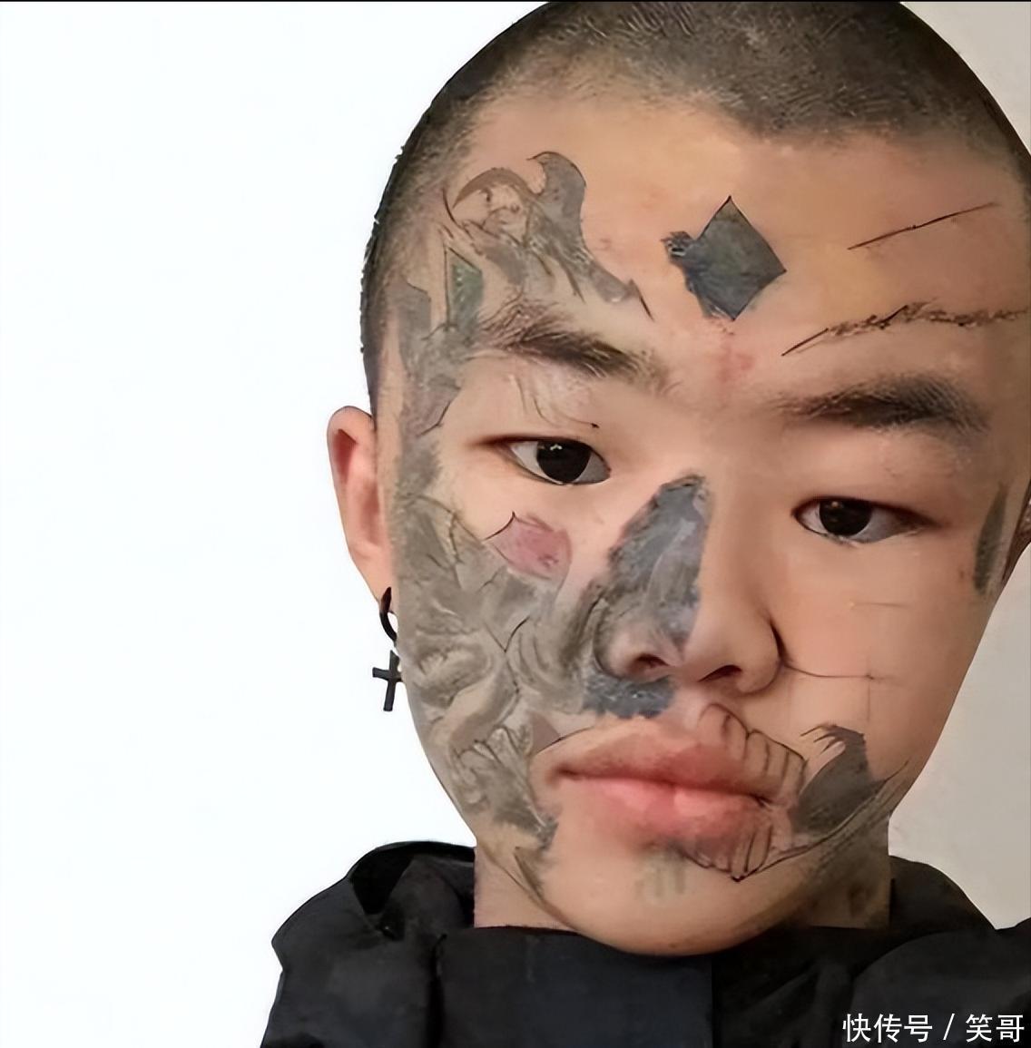 「紋面男孩」夏朝勇9歲起第一次紋身。