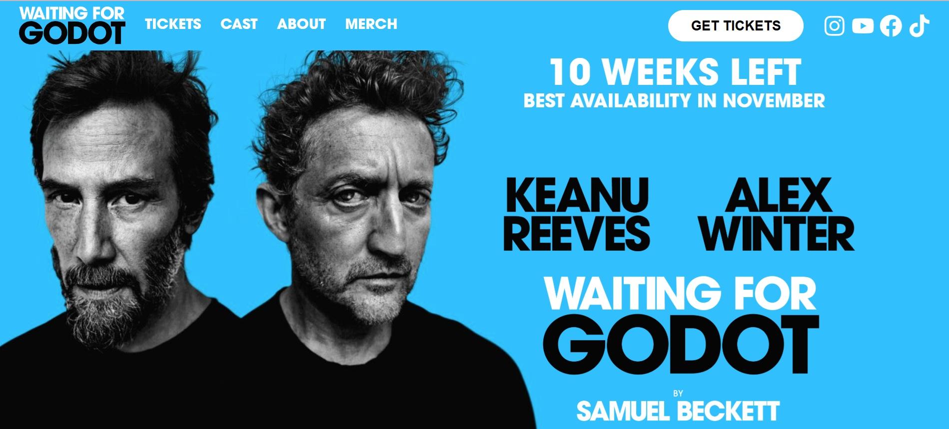 奇洛演出的舞台劇《等待果陀》,門票正在熱賣中。