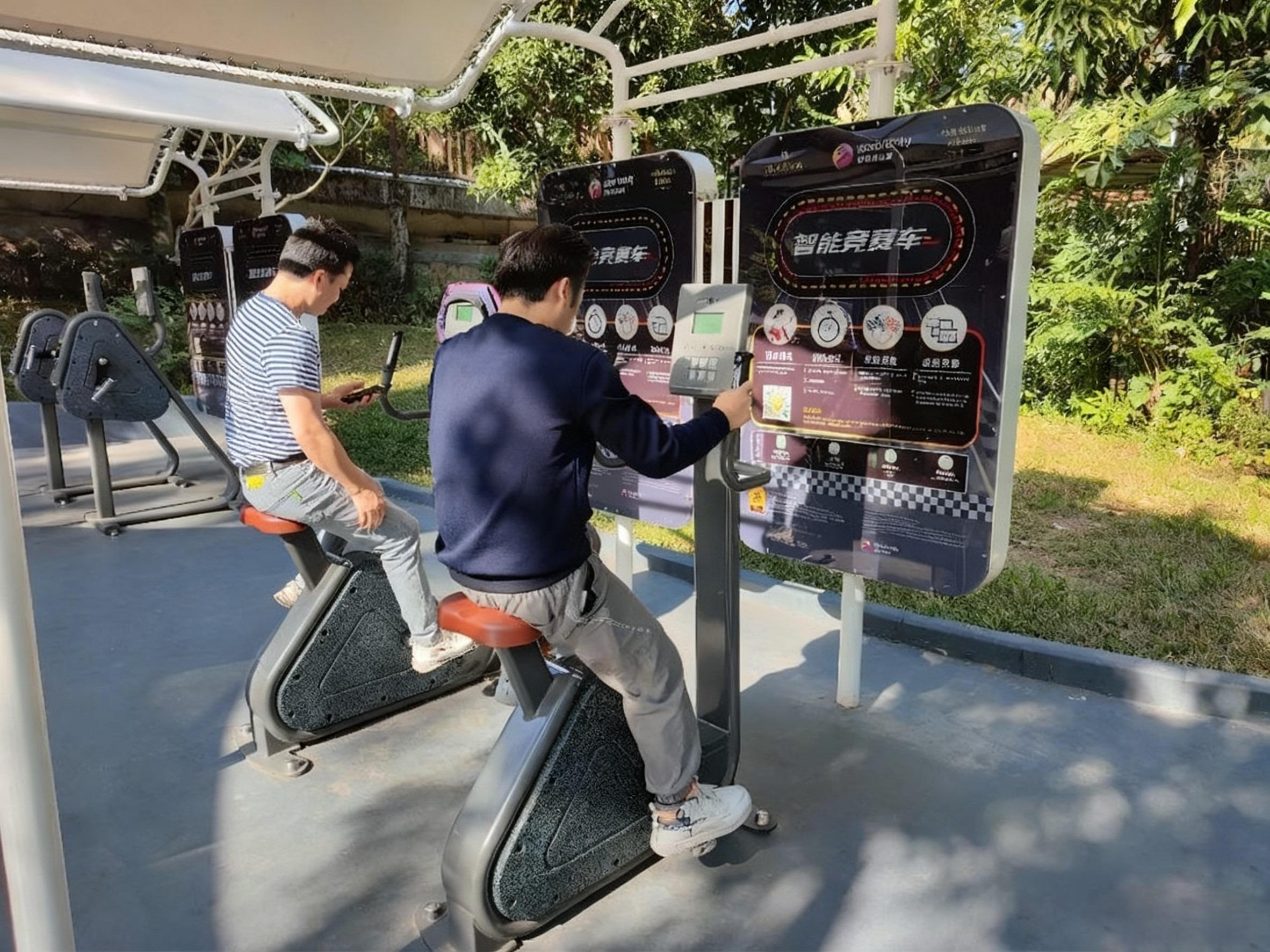 蓮花山公園是深圳首批進行智能設施升級和運動場景創新的重點公園之一,園內有不少智能健身設施,適合不同人士的運動需求。(圖片來源:視覺中國)