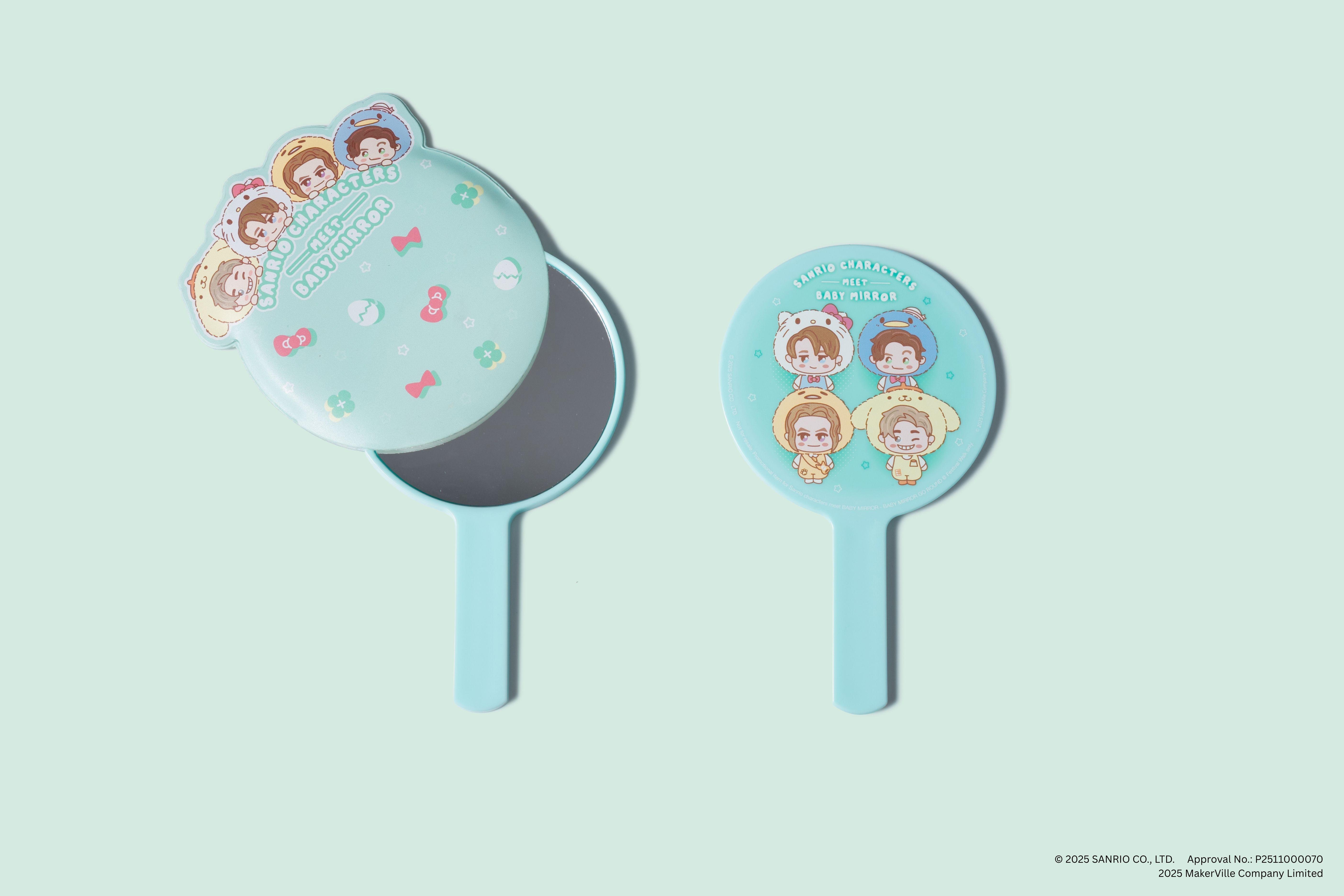 BABY MIRROR GO ROUND應援鏡連鏡套,款式一: HELLO KITTY X BABY KEUNG TO、POMPOMPURIN X BABY EDAN、TUXEDOSAM X BABY STANLEY、GUDETAMA X BABY TIGER