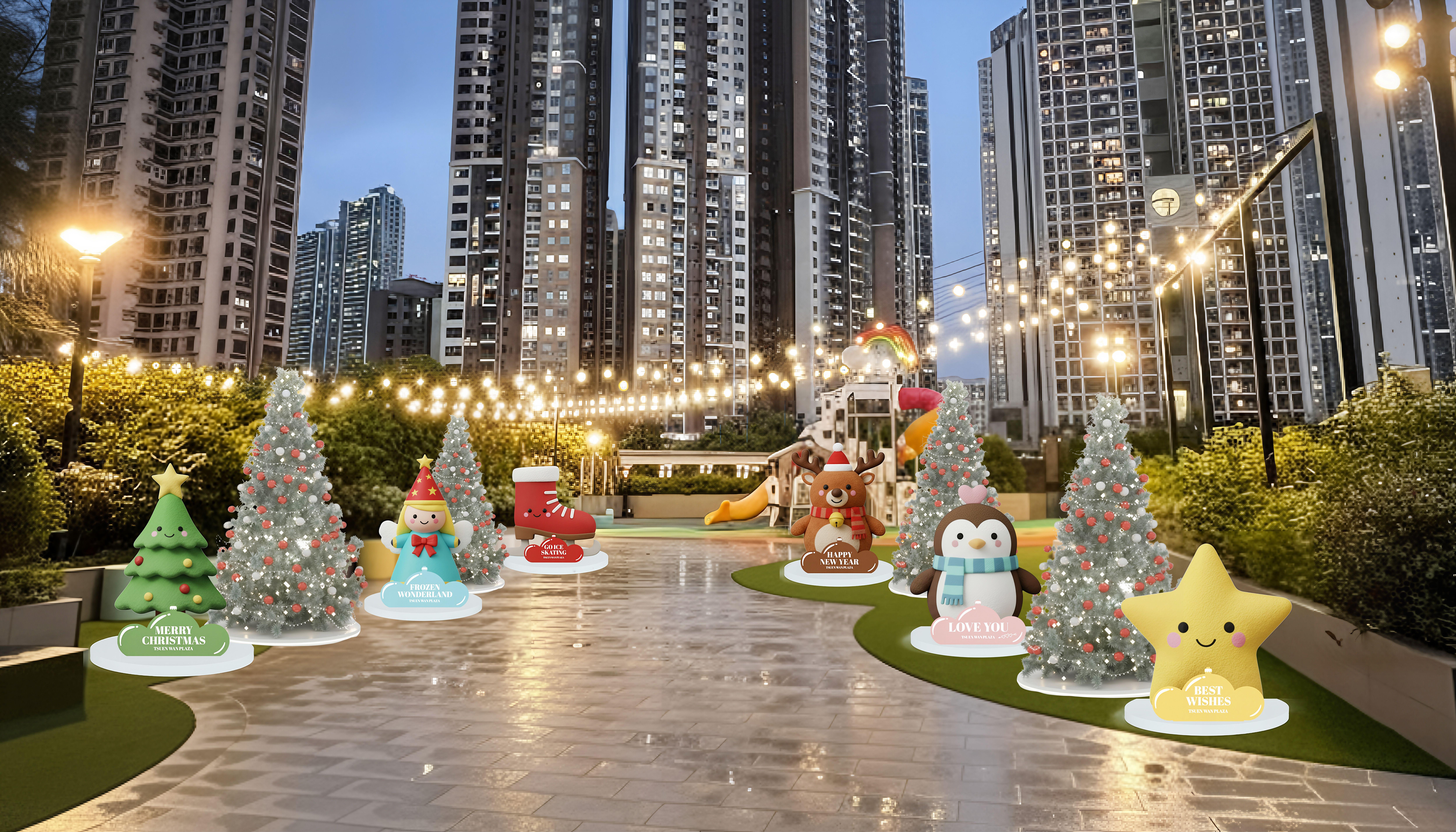 「聖誕小小精靈兵團」萌爆登場,包括甜心薑餅人、聖誕雪球寶寶、夢幻派對仙子、聖誕幸運圈、開心麋鹿仔和聖誕小樹寶等