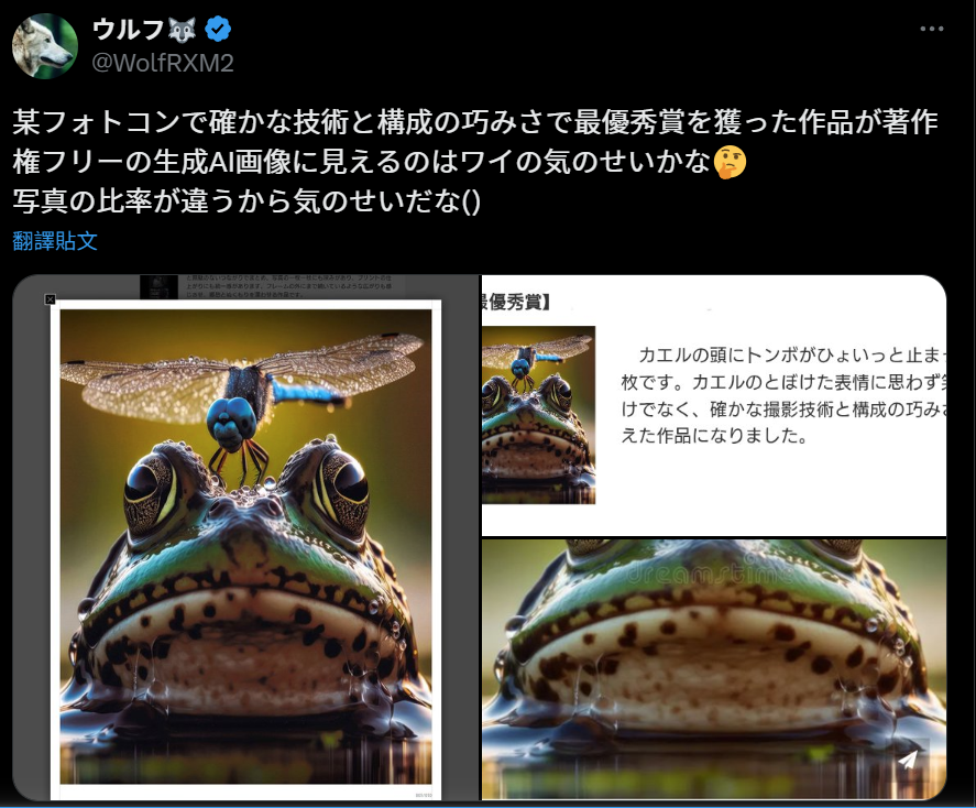 日本攝影比賽得獎照抄襲AI生成圖 非原創遭撤回獎項