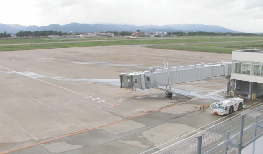 岩手縣花卷機場停機坪附近有一隻熊出沒闖入機場停車場附近區域,機場隨即關閉跑道。