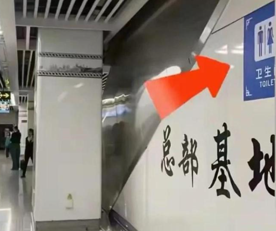 事實上,男子當時所在的地方距離不到兩米就有衞生間的標識。