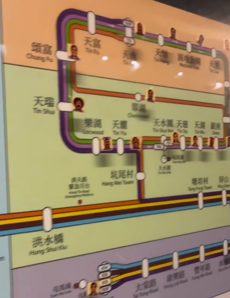 Threads更有網民拍得影片,可見於輕鐵車站路綫圖告示板每個站上都貼了貼紙,隨即被其他網民怒批「刑事毁壞」、「其實真的賤,又要麻煩清潔工」、「依啲算唔算係毁壞公物?」、「貼到咁樣真係好冇品」。