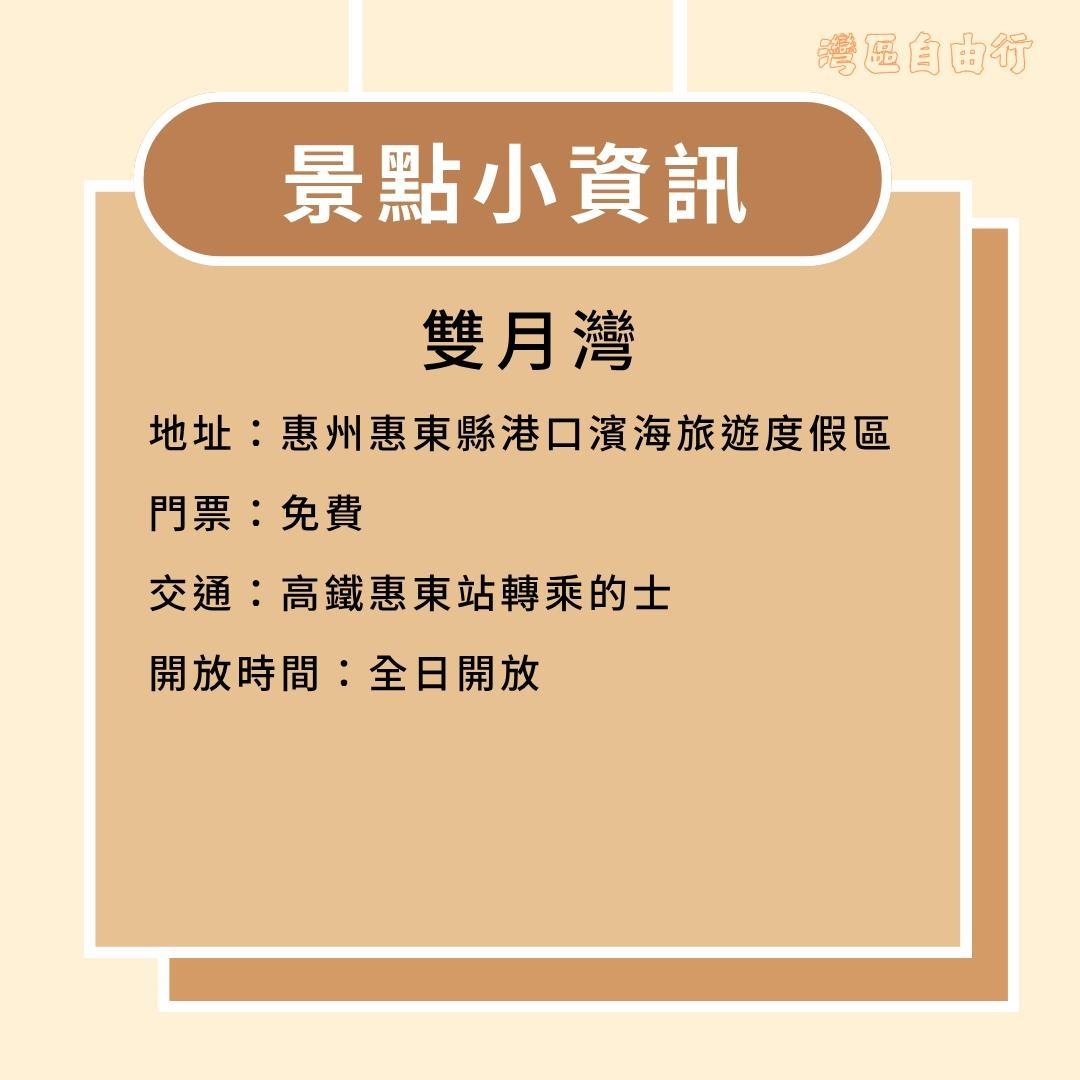 惠州雙月灣地址、交通、開放時間。(當代中國製圖)