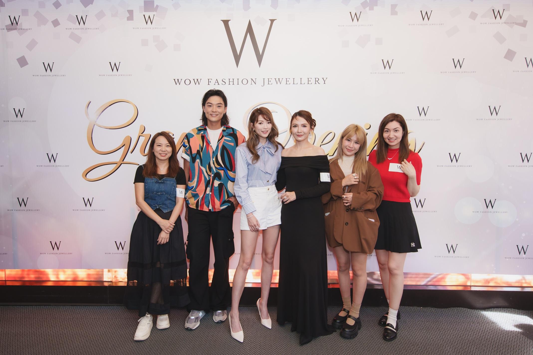 (左起)Kawaii、高晉、連詩雅、Ally、黃思珈及可宜,齊到場賀 Ally新店開張。