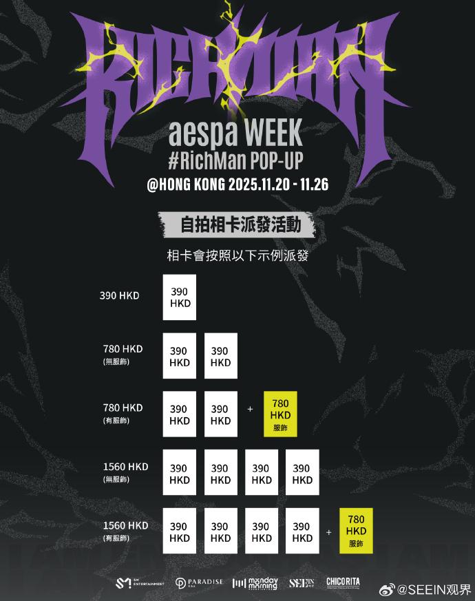 aespa香港官方快閃店滿額小卡