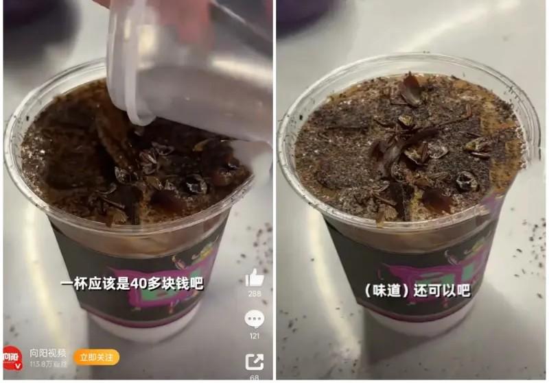 蟑螂咖啡每杯售價45元人民幣。