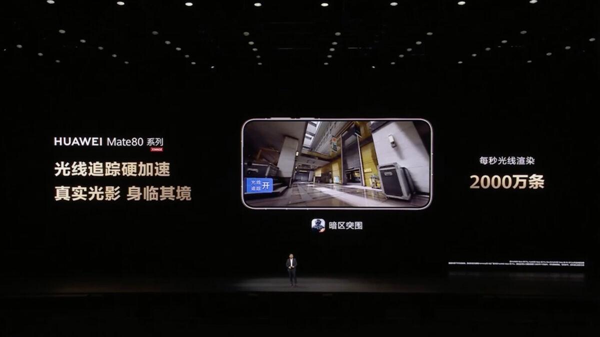 主打攝影部份,全系 Mate 80 配備第二代紅楓原色鏡頭,提高影像表現;硬件部份今代效能大增 42%,又全線支援硬件光追功能,遊戲體驗更佳。