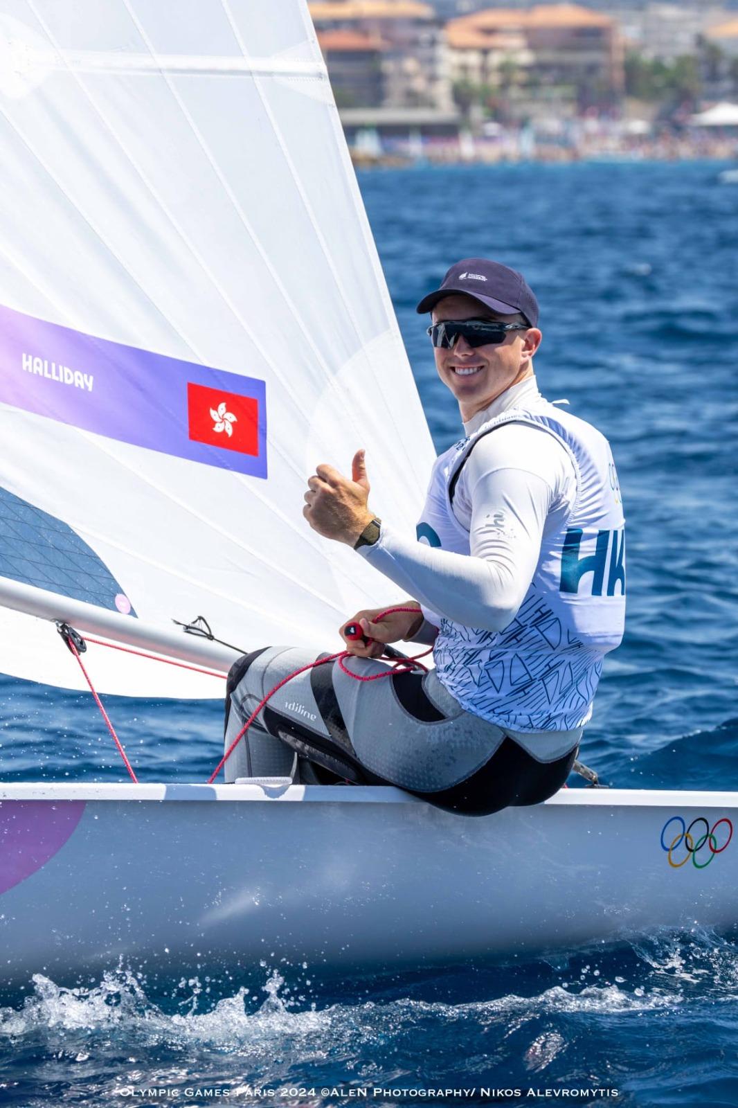 剛在全運會取得男子愛爾卡7級(ILCA 7)金牌的香港帆船代表貝俊龍。(港協暨奧委會提供)