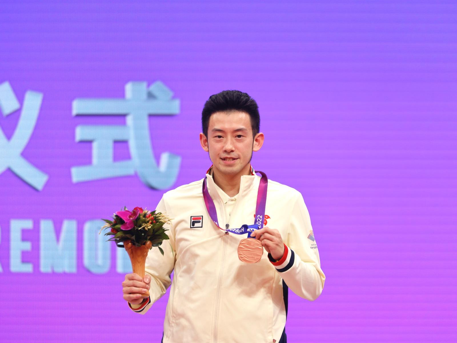 香港乒乓球代表黃鎮廷。(港協暨奧委會提供)