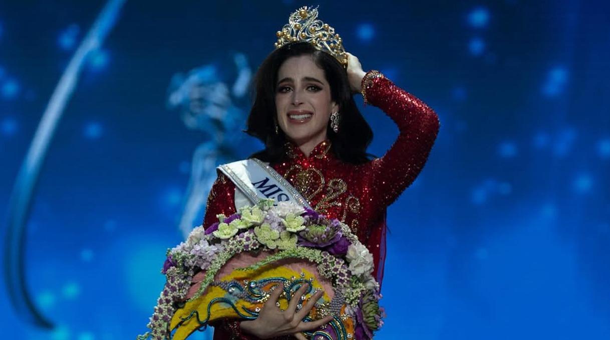 環球小姐2025|墨西哥佳麗Fátima Bosch在120名佳麗當中脫穎而出奪冠。(美聯社)