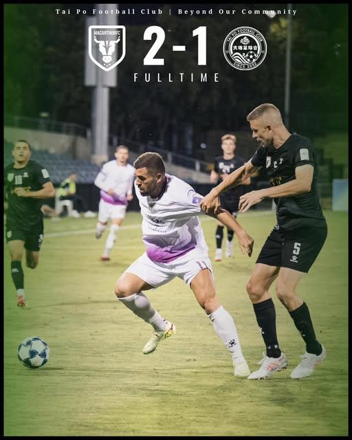 大埔宏福苑五級火︱麥克亞瑟下半場連入兩球,反勝大埔足球會2︰1。(大埔足球會IG)