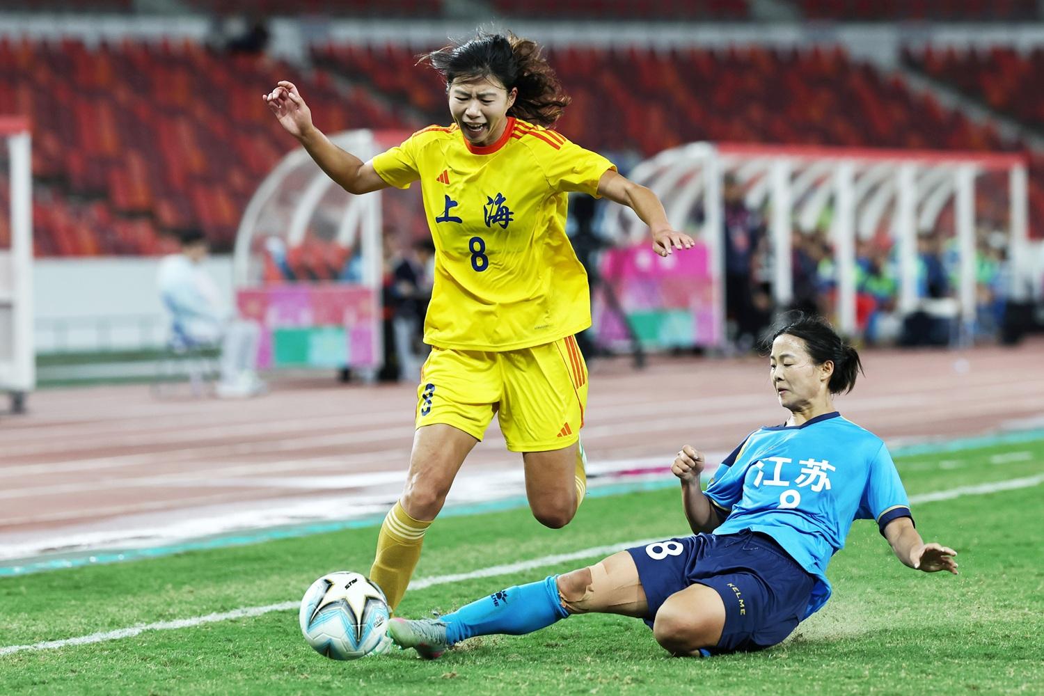 江蘇女足2:1擊敗上海女足。(新華社)