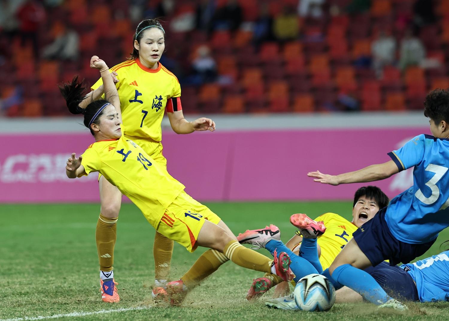 江蘇女足2:1擊敗上海女足。(新華社)