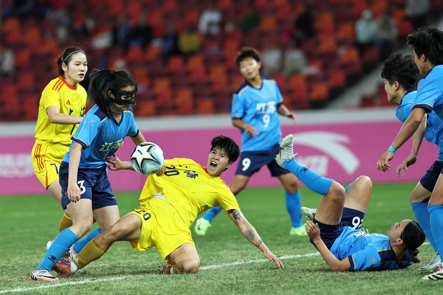 江蘇女足2:1擊敗上海女足。(新華社)