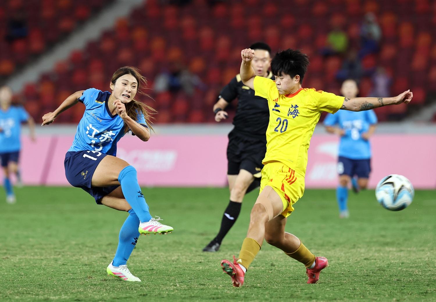 江蘇女足2:1擊敗上海女足。(新華社)