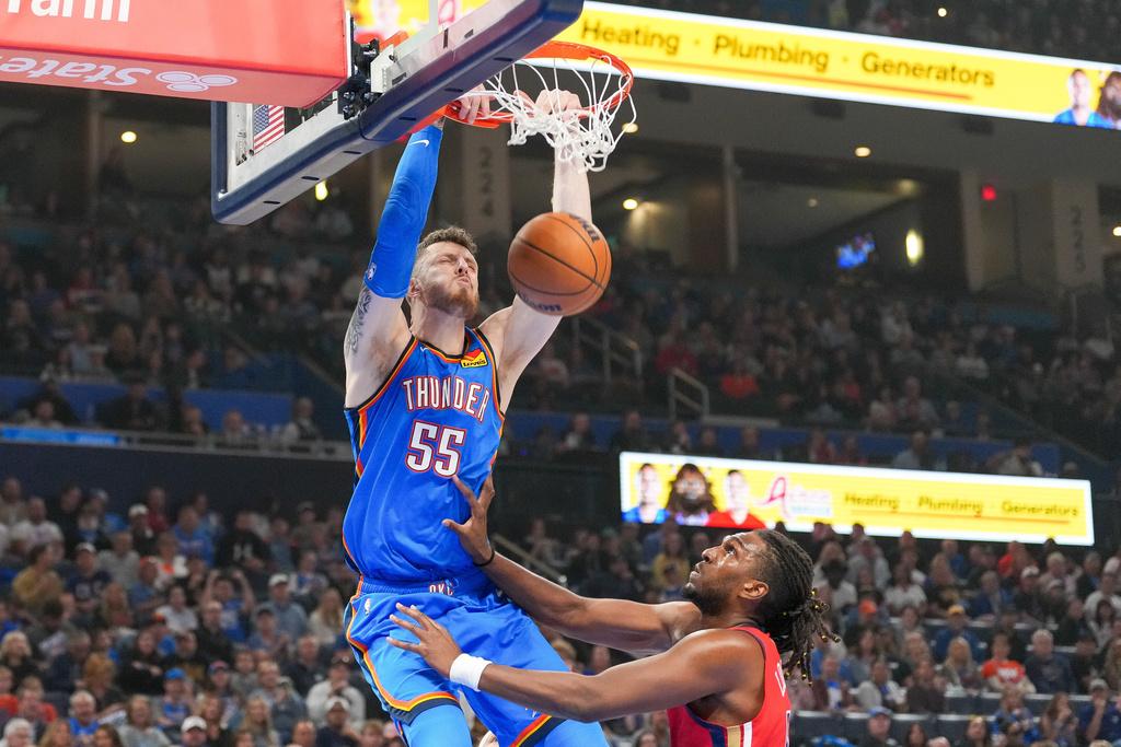 雷霆137:106擊敗鵜鶘。(美聯社)