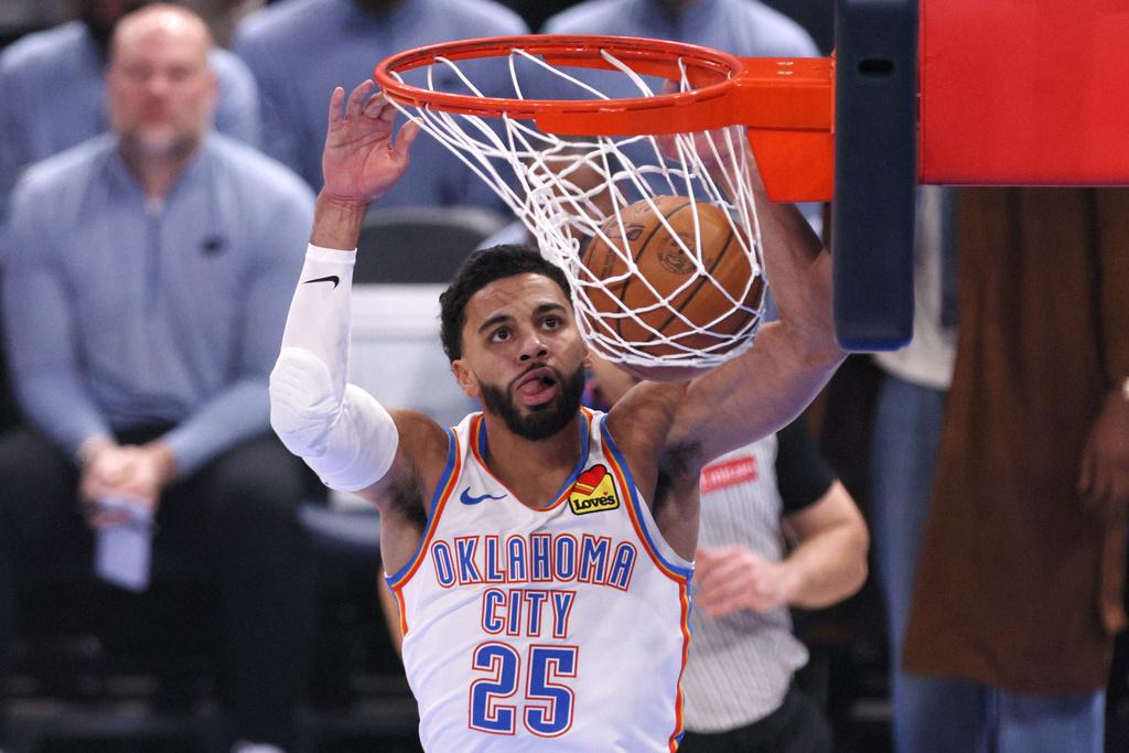 雷霆121:92擊敗湖人。(美聯社)