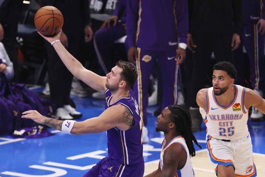 雷霆121:92擊敗湖人。(美聯社)