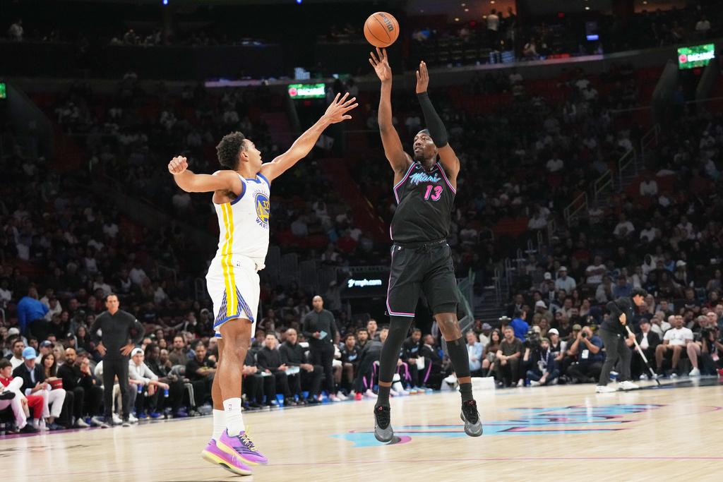 熱火110:96擊敗勇士。(美聯社)