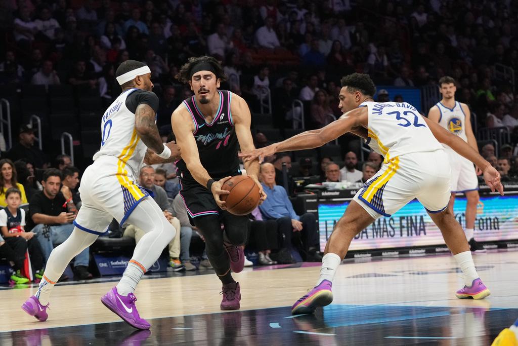 熱火110:96擊敗勇士。(美聯社)