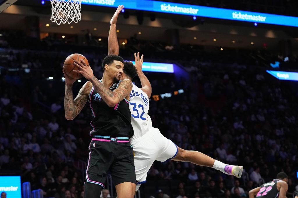 熱火110:96擊敗勇士。(美聯社)