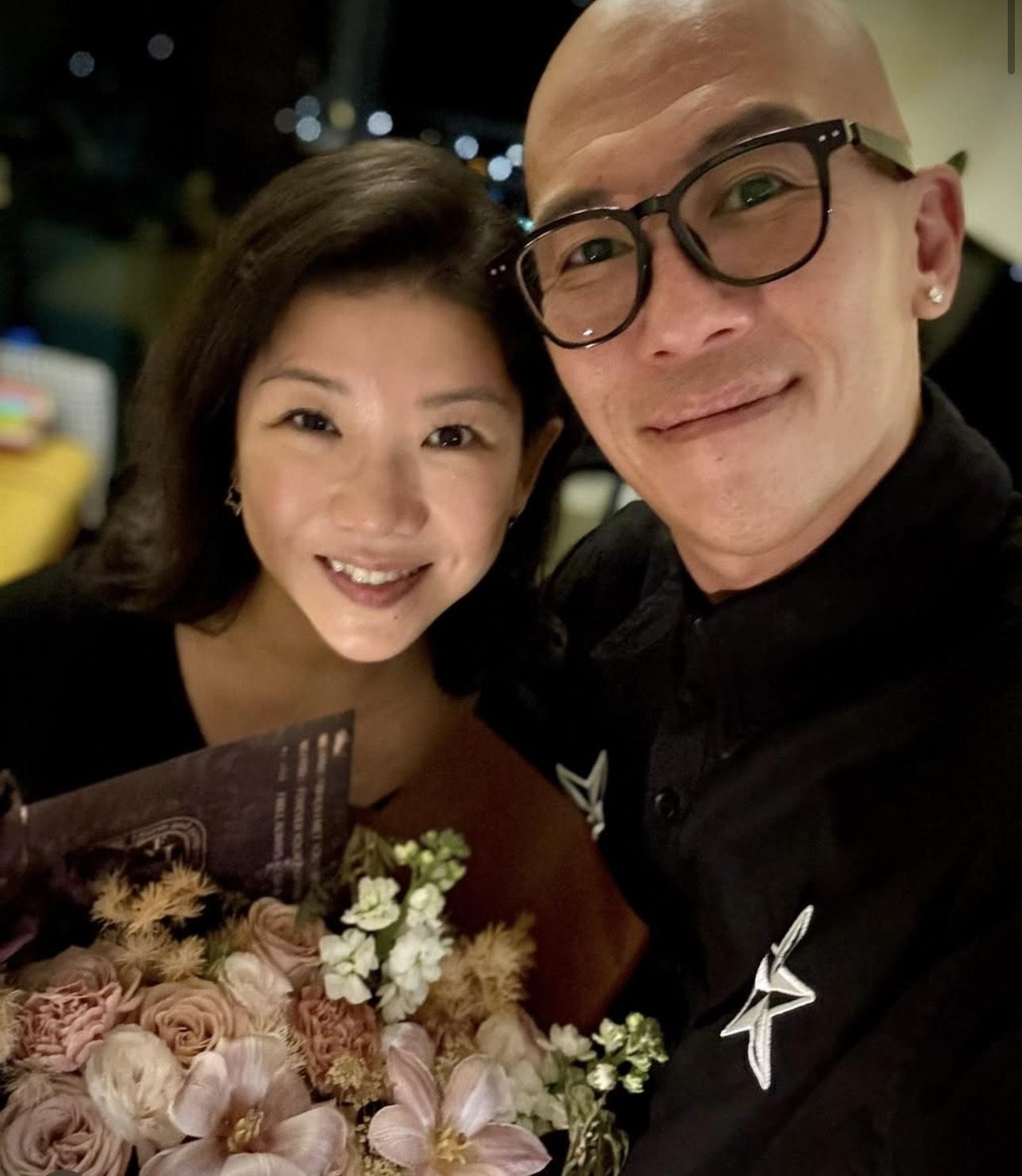 彭懷安分享與太太的慶生照,被認錯大S老公 。