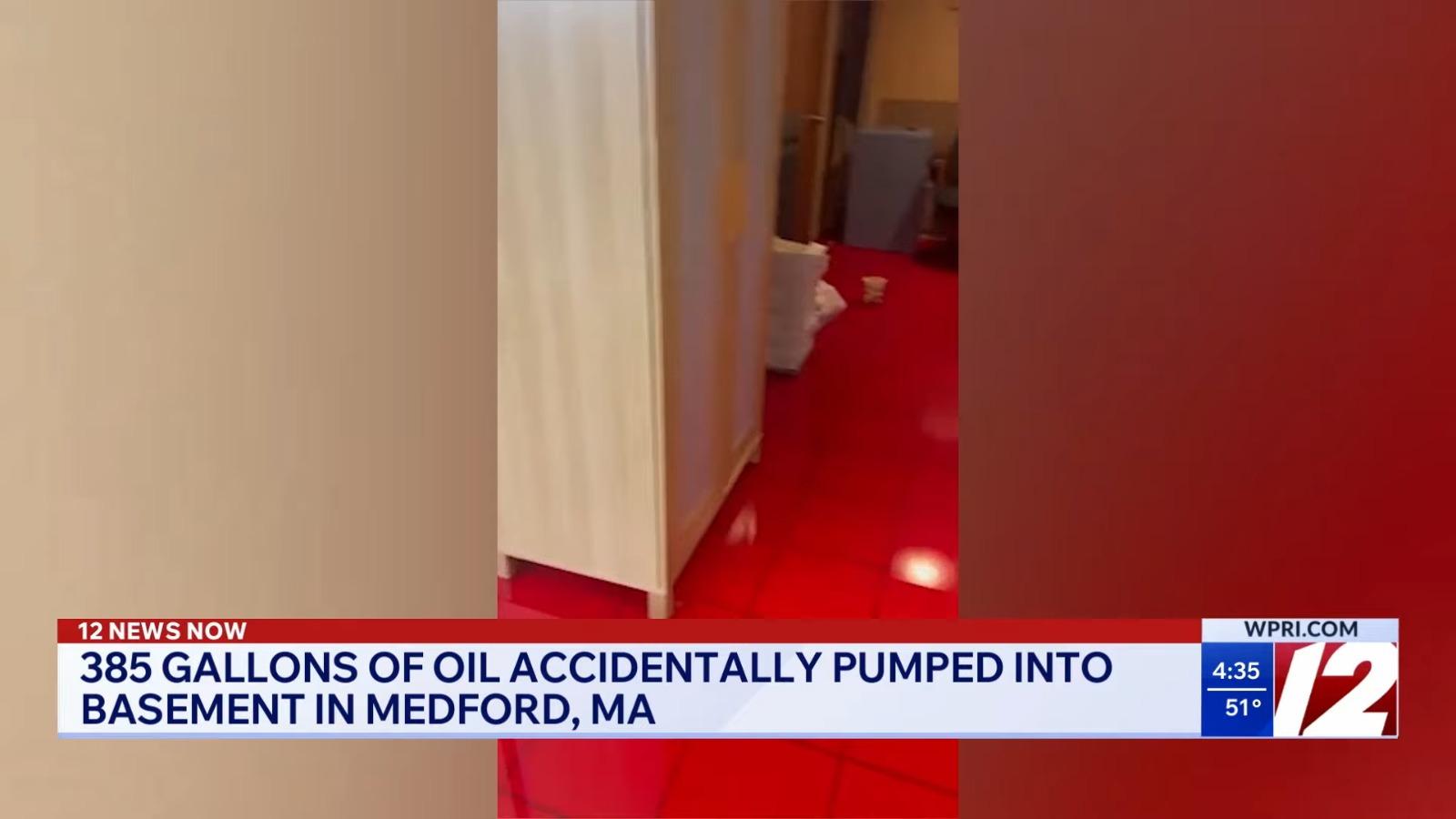 近1千5百公升的暖氣油流入地牢。