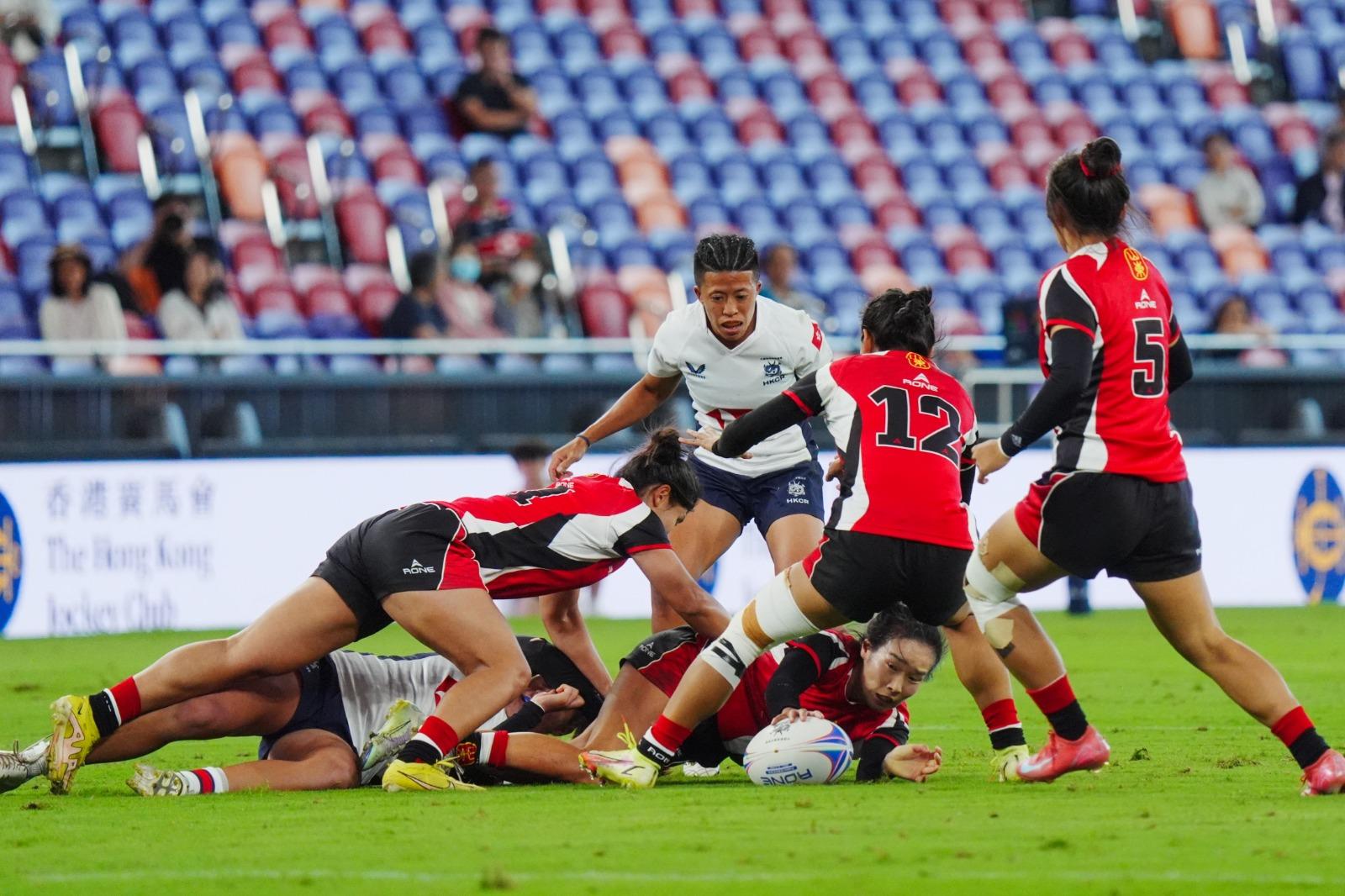 全運會|啟德主場館上演七人欖球 香港女子隊首戰負山東。(新華社)