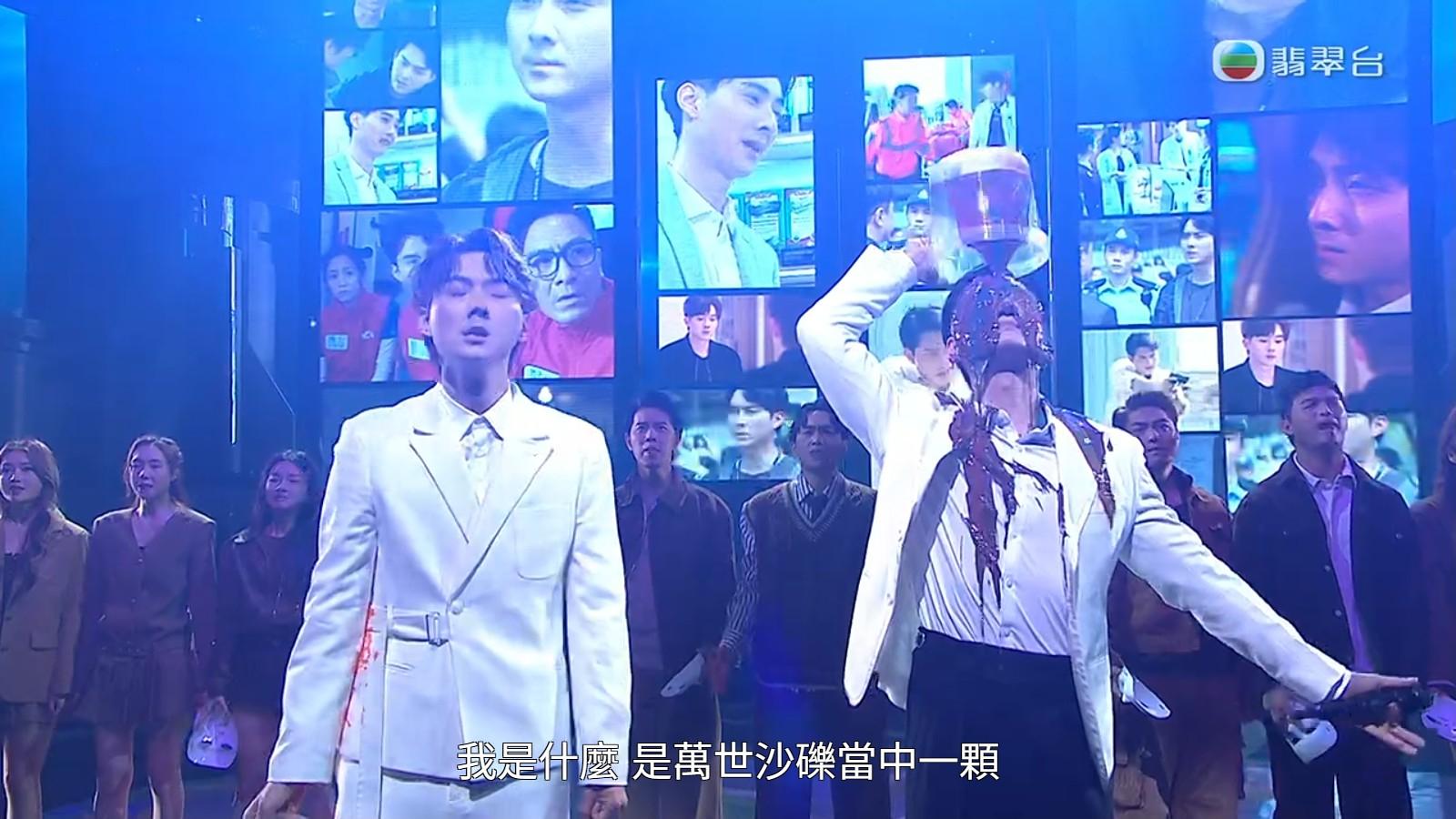 張振朗油漆照頭淋勉勵後輩。