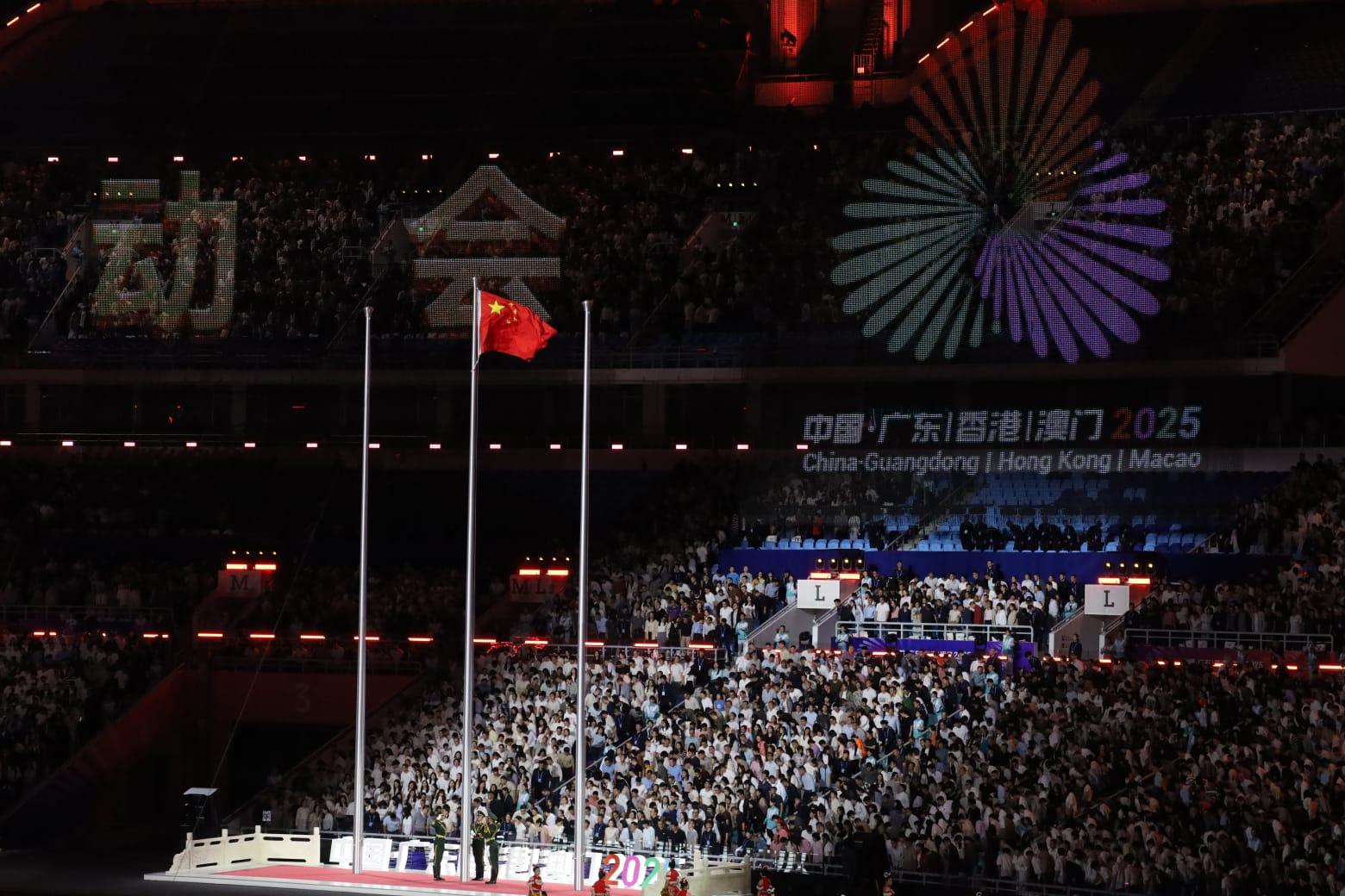 十五運會開幕式晚上在廣州舉行。(鍾式明攝)