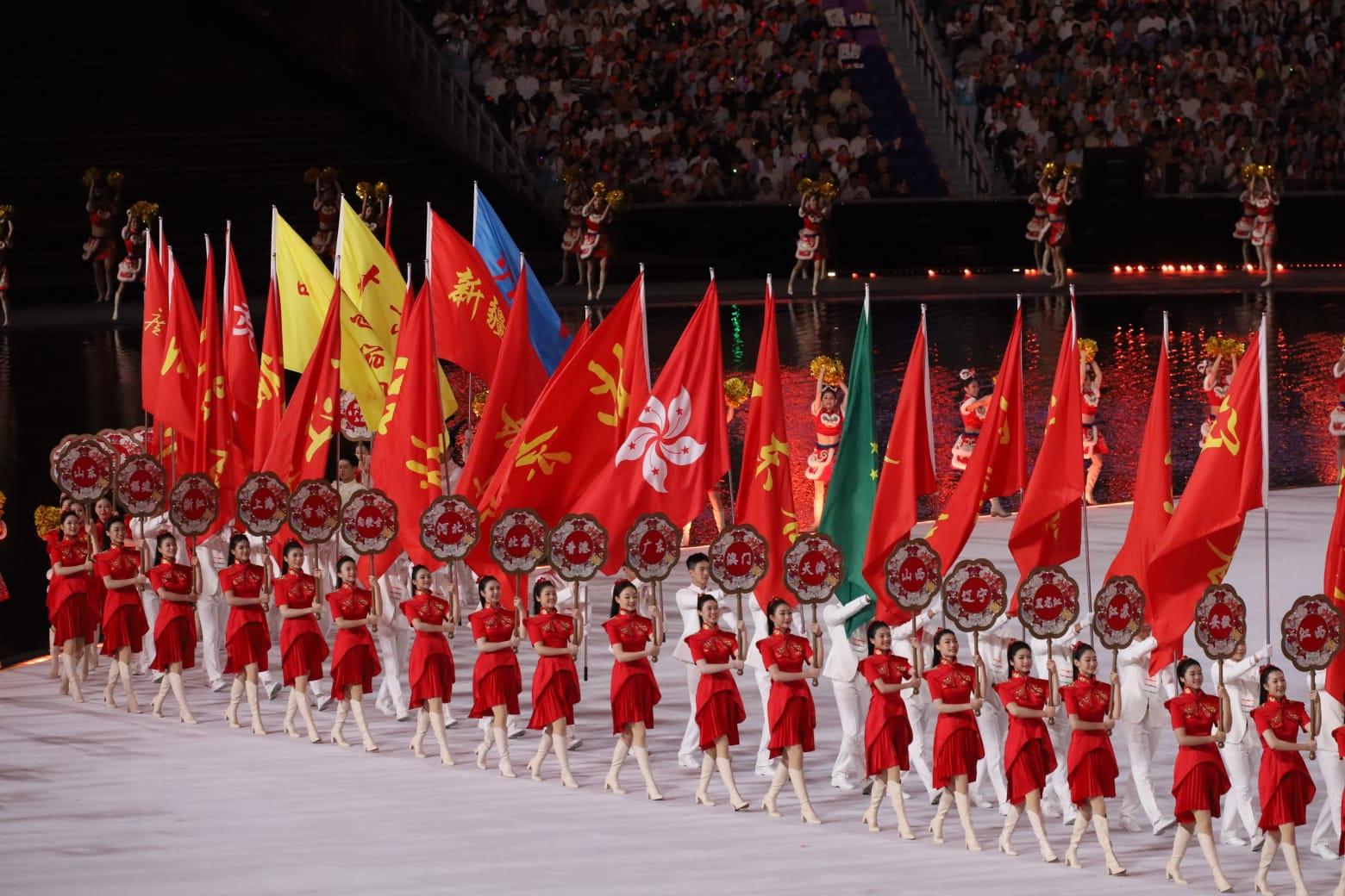 十五運會開幕式晚上在廣州舉行。(鍾式明攝)