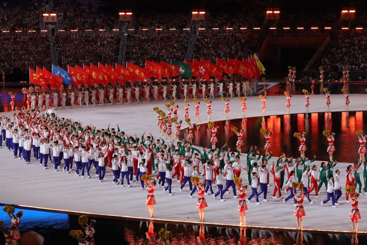 十五運會開幕式晚上在廣州舉行。(鍾式明攝)