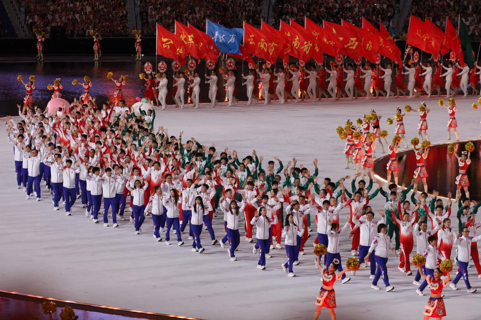 十五運會開幕式晚上在廣州舉行。(鍾式明攝)