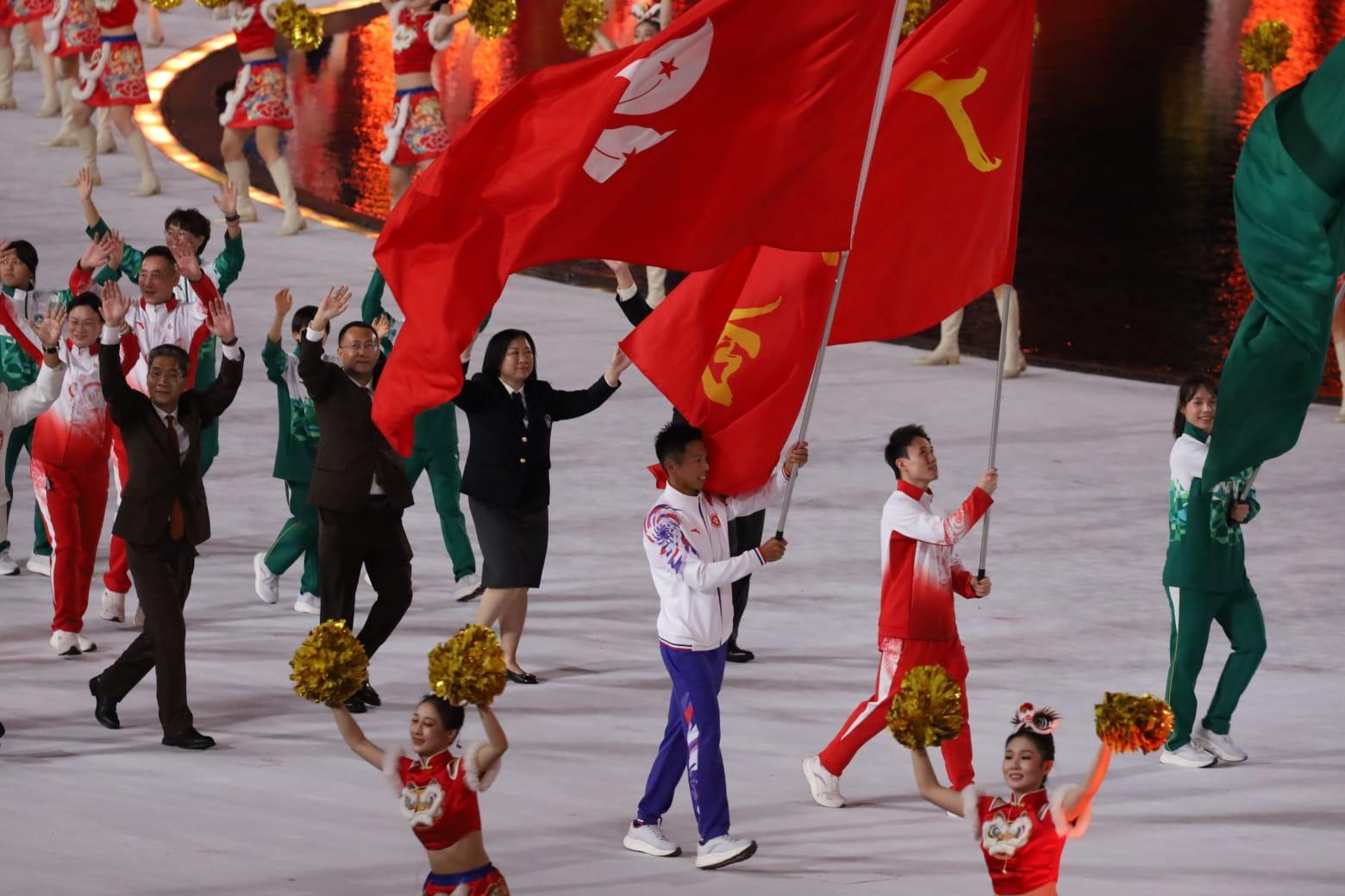 十五運會開幕式晚上在廣州舉行。(鍾式明攝)