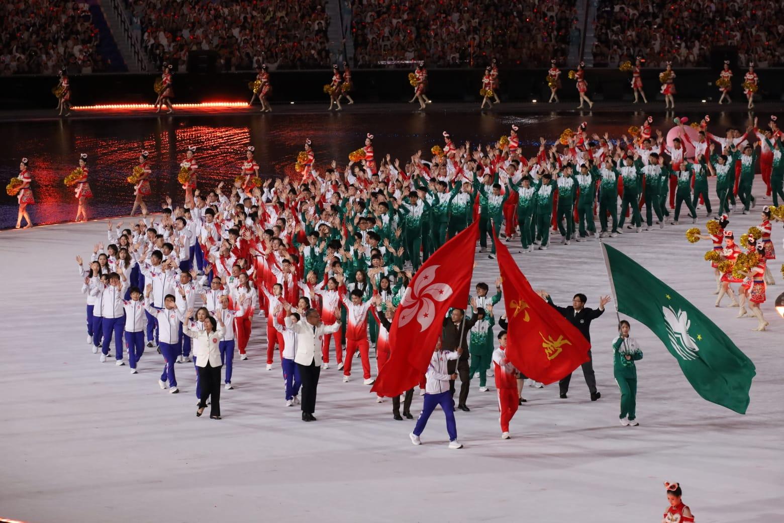 十五運會開幕式晚上在廣州舉行。(鍾式明攝)