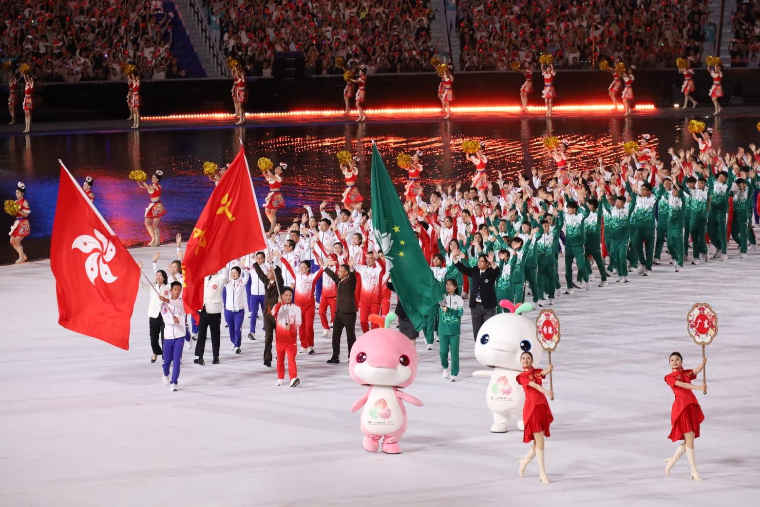 十五運會開幕式晚上在廣州舉行。(鍾式明攝)