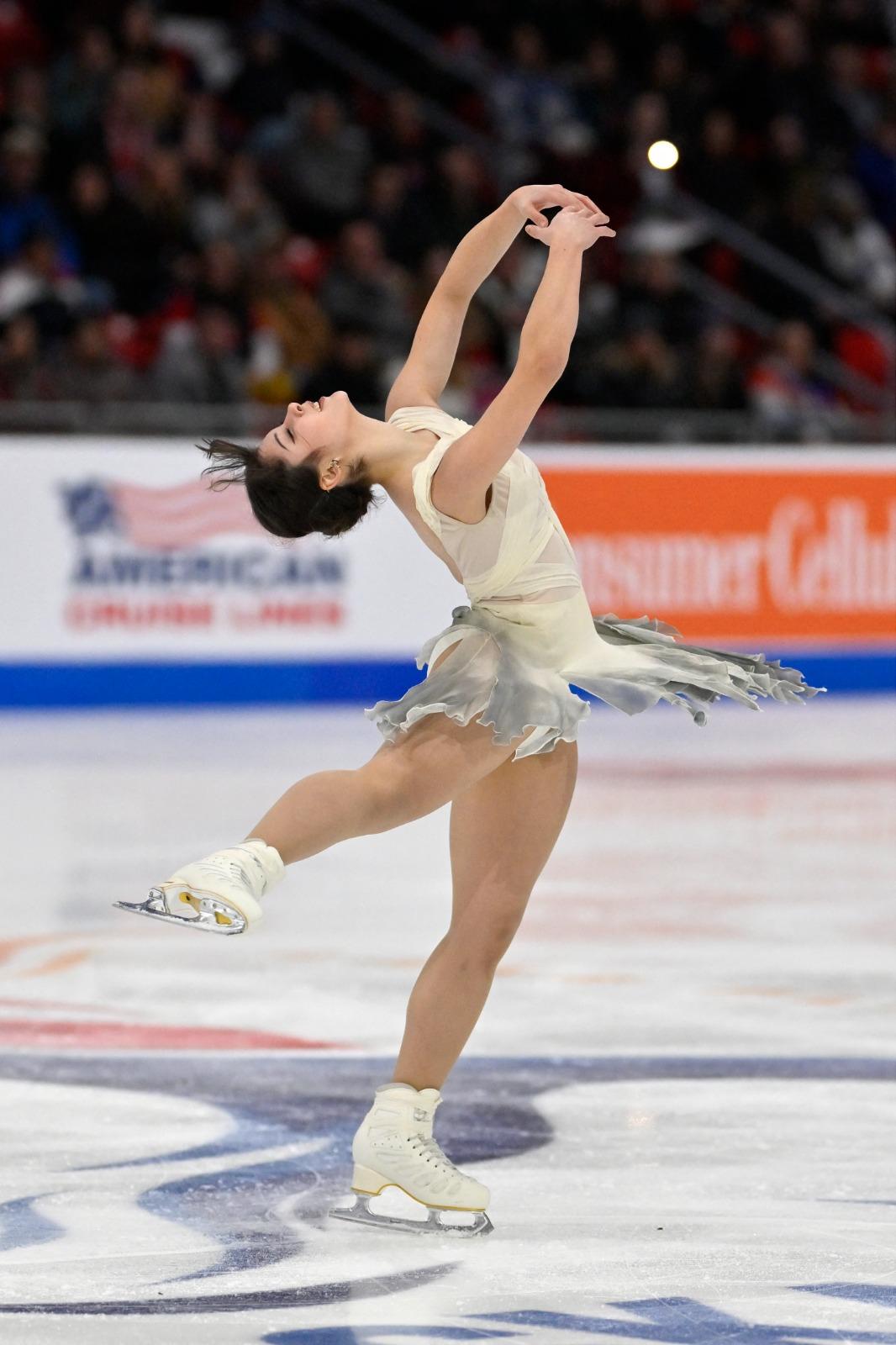 溜冰|美籍華裔美少女劉美賢(Alysa Liu)稱自己對跳躍表現不滿意。(路透社)