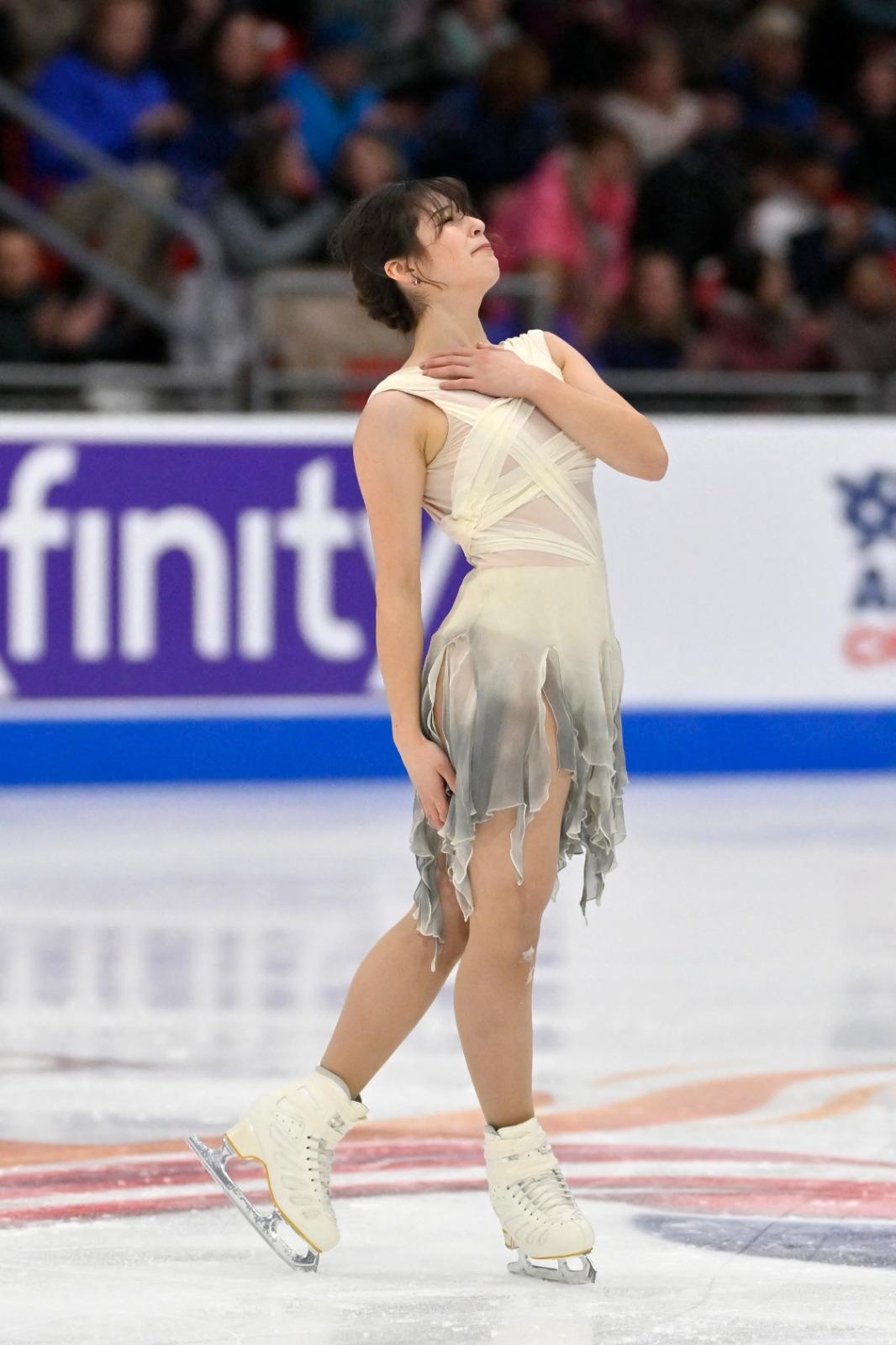 溜冰|美籍華裔美少女劉美賢(Alysa Liu)奪得美國花樣滑冰大獎賽女子單人冠軍。(路透社)