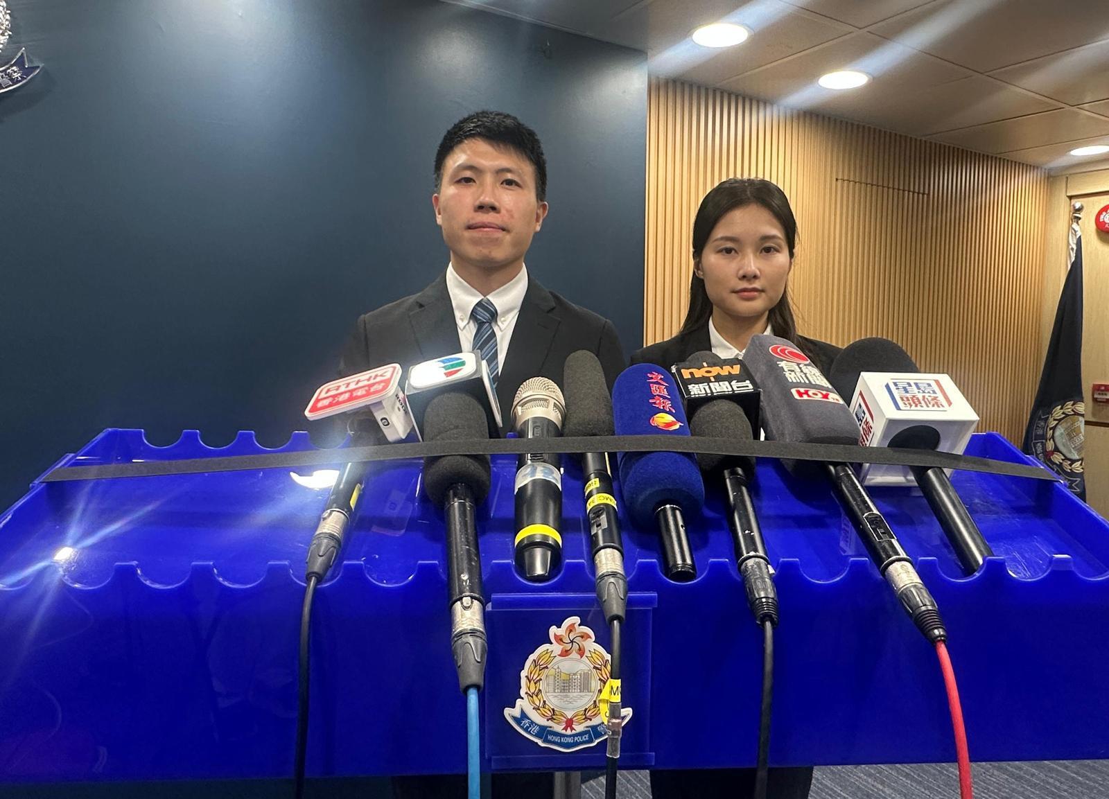 元朗警區刑事調查隊第12隊高級督察陳敏熹及深水埗警區刑事調查隊第1隊督察馬沛聰。