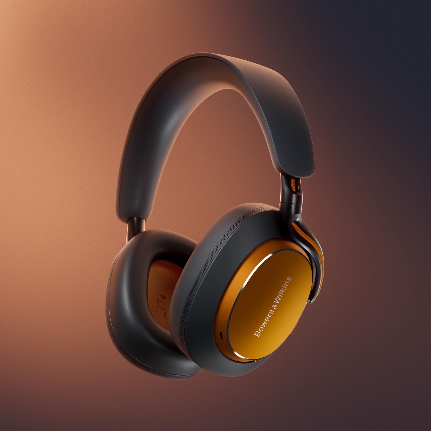 Bowers & Wilkins Px8 S2 McLaren Edition以金黃色配灰色設計。