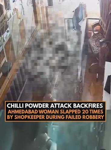 店主反擊,瘋狂掌摑女子。(互聯網)