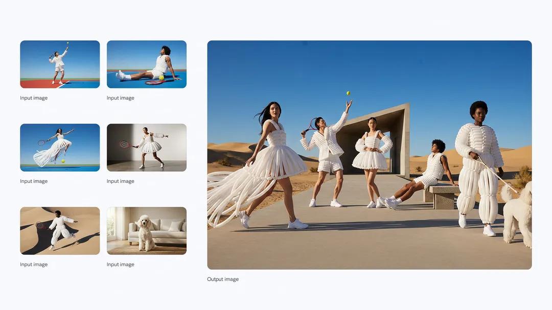 Nano Banana Pro結合6張圖像並維持相似性。