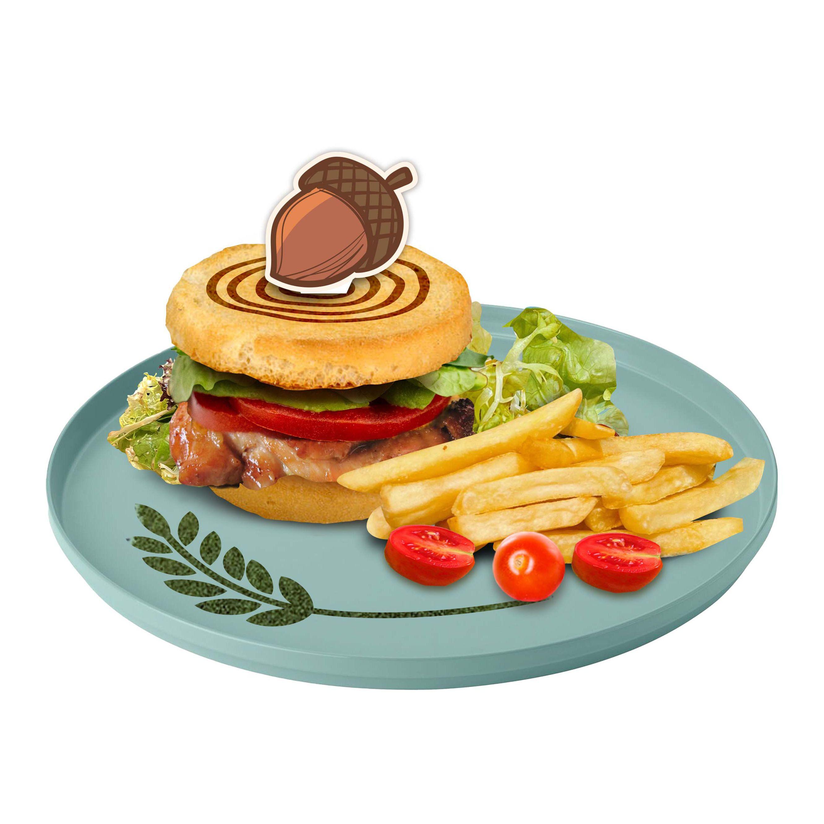 橡實漢堡配薯條