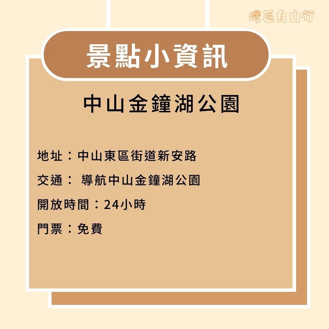 中山金鐘湖公園地址、交通、開放時間及門票資料(當代中國製圖)