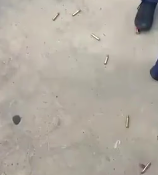 地上遺留多個子彈殼。(互聯網)