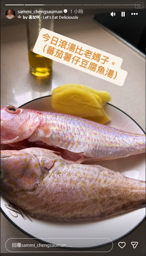 Sammi在IG限時動態透露母親因病住院8天。